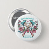 Bijenlen & Rozen - Bijlwerpen Bachelorette Party Ronde Button 5,7 Cm (Voorkant /achterkant)