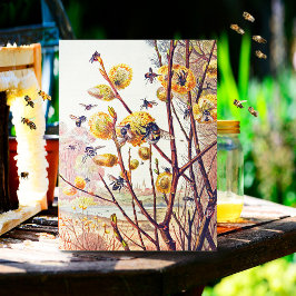 bijenlente wilde bloesem briefkaart