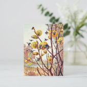  bijenlente wilde bloesem briefkaart (Staand voorkant)