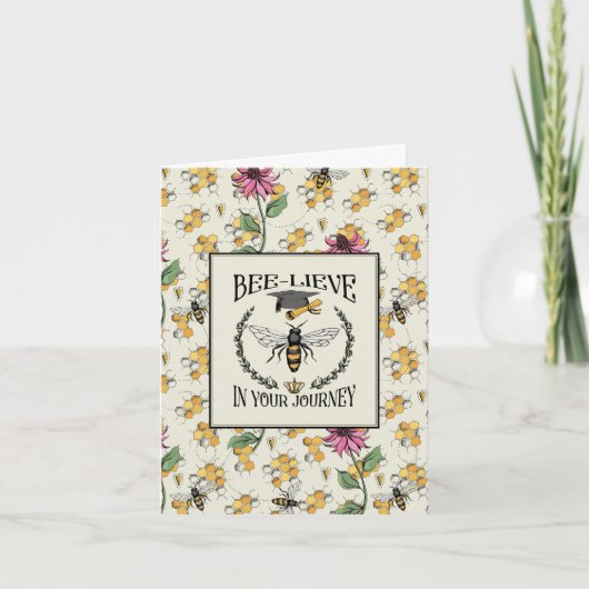 Bijenleven in Uw Reis Bijen Afstuderen Kaart (Voorkant)