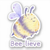 *~* Bijenliefde Schattigee Fuzzy Teacher Day Care Sticker (Voorkant)