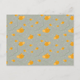 Bijenliefde voor een gelukkig Briefkaart - groen