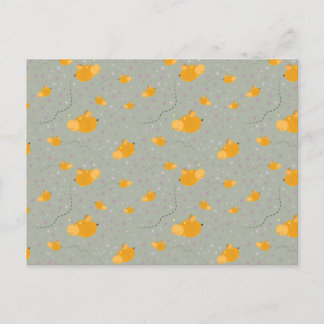 Bijenliefde voor een gelukkig Briefkaart - groen