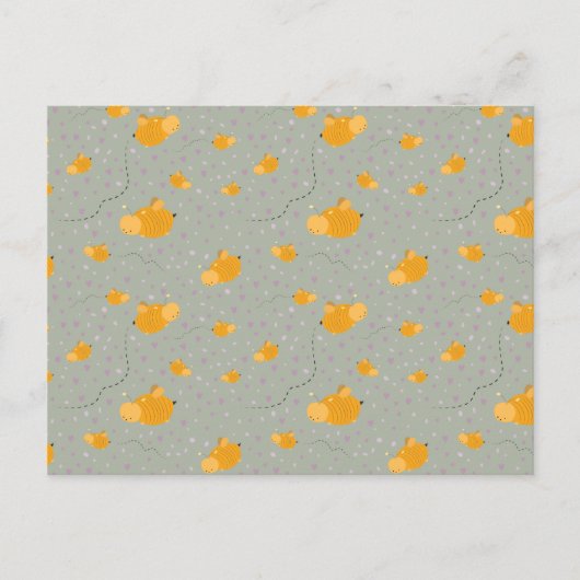 Bijenliefde voor een gelukkig Briefkaart - groen (Voorkant)