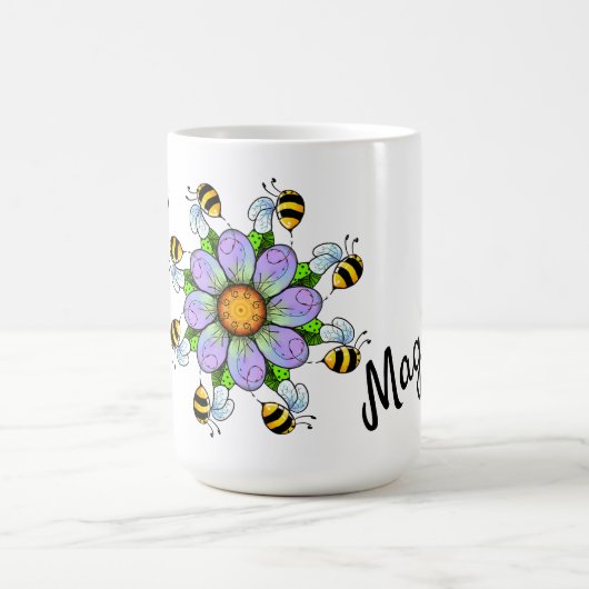 Bijenmagische, paarse en schattige bijen magische mok (Midden)