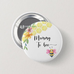 Bijenmeisje baby shower. Moeder om bij te worden Ronde Button 5,7 Cm