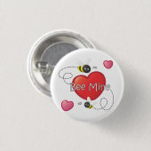 Bijenmijn - bijen en harten ronde button 3,2 cm (Voorkant /achterkant)