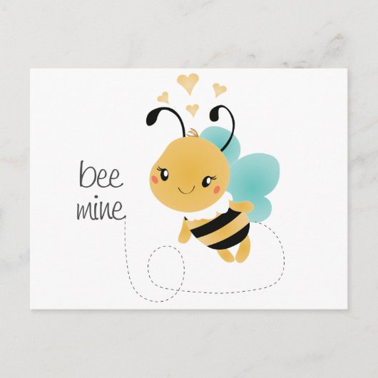 Bijenmijn Bumblebee Geel Zwart Briefkaart (Voorkant)