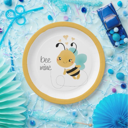 Bijenmijn Bumblebee Geel Zwart Papieren Bordje (Feest)