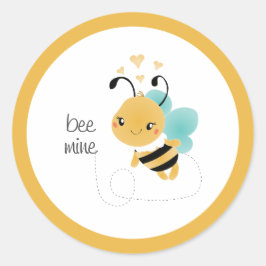 Bijenmijn Bumblebee Geel Zwart Ronde Sticker