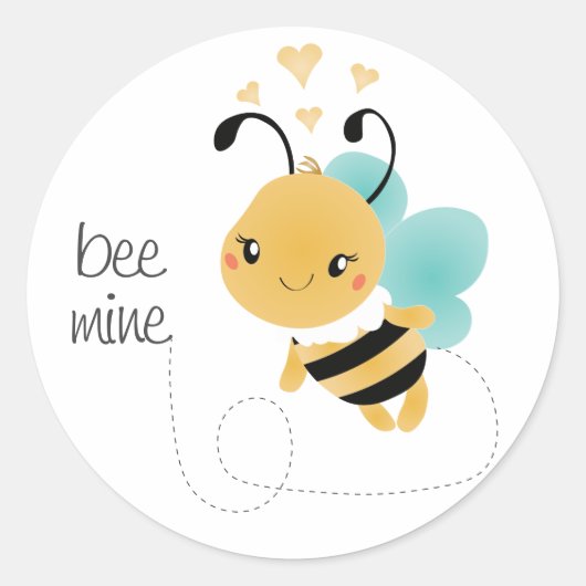 Bijenmijn Bumblebee Geel Zwart Ronde Sticker (Voorkant)