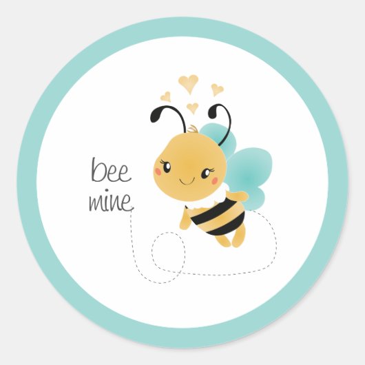 Bijenmijn Bumblebee Geel Zwart Ronde Sticker (Voorkant)