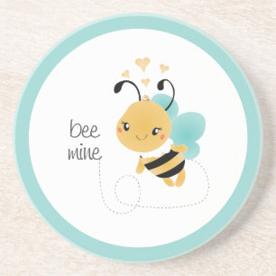 Bijenmijn Bumblebee Geel Zwart Zandsteen Onderzetter