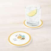 Bijenmijn Bumblebee Geel Zwart Zandsteen Onderzetter (Zijkant)