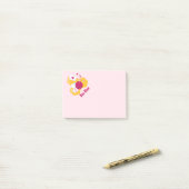 Bijenmijn Cute Bee met roze Valentijn Hearts Post-it® Notes (Op bureau)