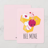 Bijenmijn Cute Bee met Valentijn Hearts Feestdagenkaart (Voorkant / Achterkant)