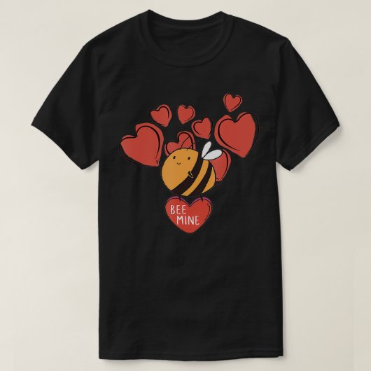 Bijenmijn Cute Honeybee Valentijnsdag T-shirt (Design voorkant)