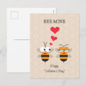 Bijenmijn Honingbij Schattigee Valentijnsdag Feestdagenkaart (Voorkant / Achterkant)