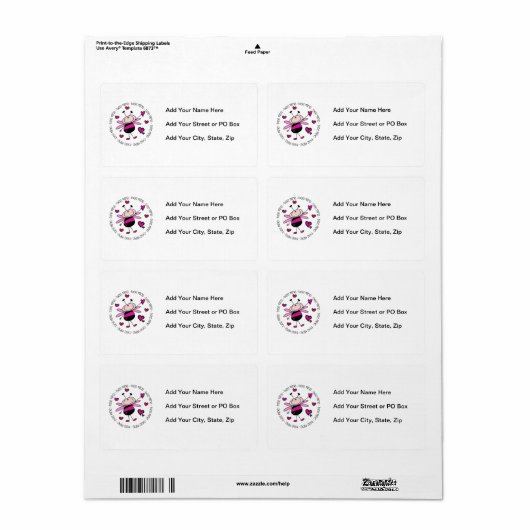 Bijenmijn-Valentijn Etiket (Full Sheet)