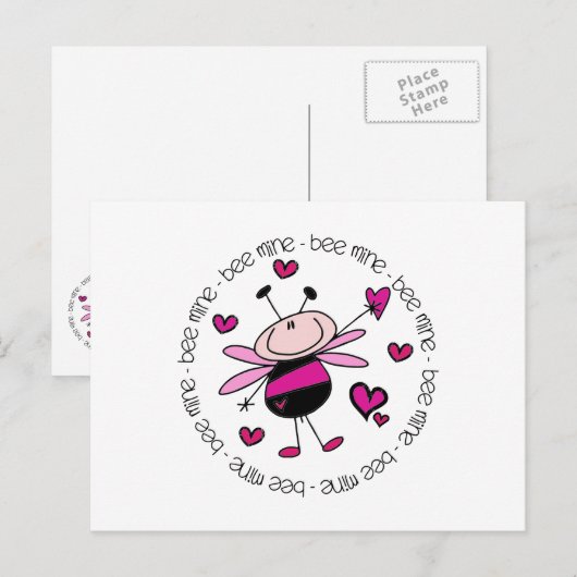 Bijenmijn-Valentijn Feestdagenkaart (Voorkant / Achterkant)