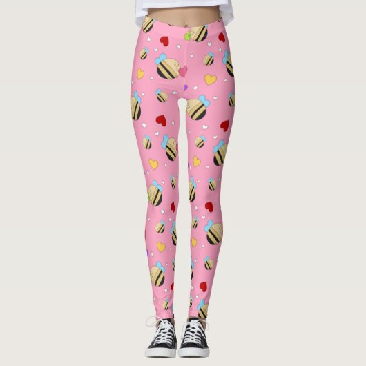 Bijenmijn-Valentijn Leggings (Voorkant)