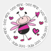 Bijenmijn-Valentijn Ronde Sticker (Voorkant)