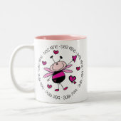 Bijenmijn-Valentijn Tweekleurige Koffiemok (Links)