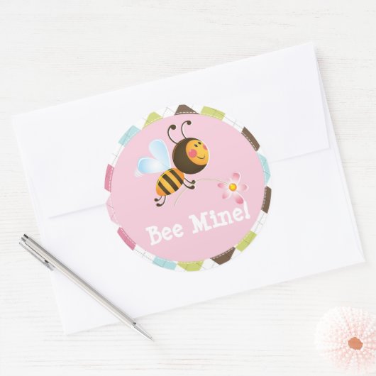 bijenmijn | VALENTIJNSDAG Ronde Sticker (Envelop)