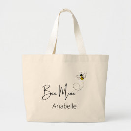 Bijenmijn - Valentijnsdag Schattige Bijen Custom Grote Tote Bag