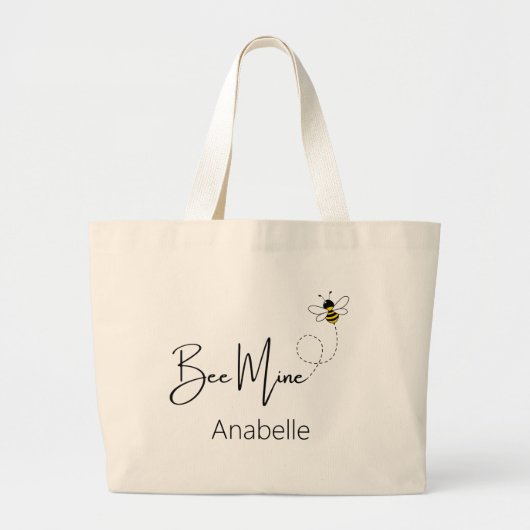 Bijenmijn - Valentijnsdag Schattige Bijen Custom Grote Tote Bag (Voorkant)