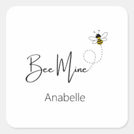Bijenmijn - Valentijnsdag Schattige Bijen Custom Vierkante Sticker