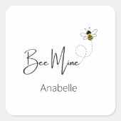 Bijenmijn - Valentijnsdag Schattige Bijen Custom Vierkante Sticker (Voorkant)