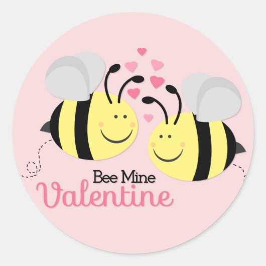 Bijenmijn-Valentijnsdag-stickers Ronde Sticker (Voorkant)