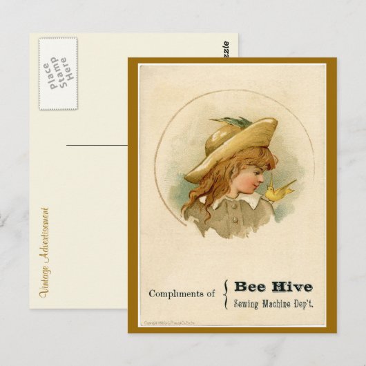 bijennaaimachine en bijennaaimachine briefkaart (Voorkant / Achterkant)