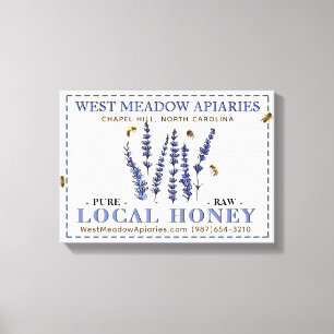 Bijennaam Farmer's Marktbord Plaatselijke Honing Canvas Afdruk