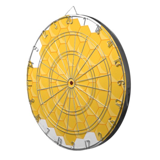 Bijennetje Honeycomb Hexagon Patroon Dartbord (Voorkant Rechts)