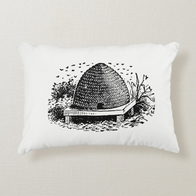 Bijennetjes en bijen #1 Heraldische Vintage Accent Kussen (Voorkant)