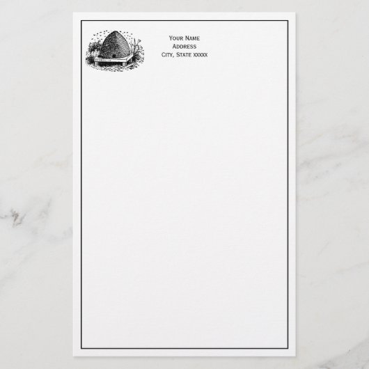 Bijennetjes en bijen #1 Heraldische Vintage Briefpapier (Voorkant)