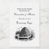 Bijennetjes en bijen #1 Heraldische Vintage Voedselcontainer Etiket (Enkel label)