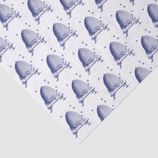 Bijennetjes en bijen 2 Heraldic  Blue Tissuepapier (Detail)