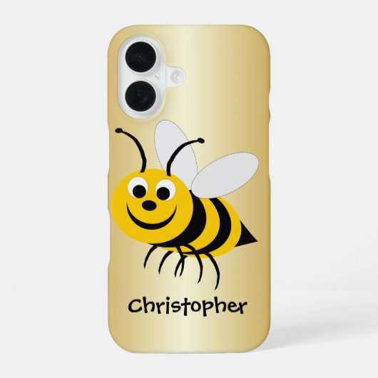 Bijenontwerp iPhone 16 Hoesje (Achterkant)