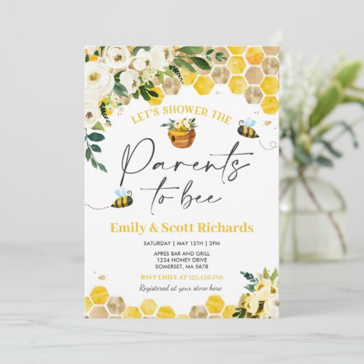 Bijenouders Genderneutrale Baby showers voor bijen Kaart (Staand voorkant)