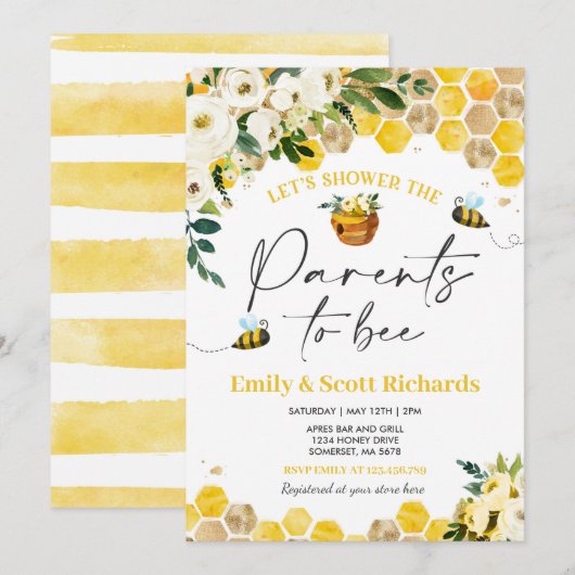 Bijenouders Genderneutrale Baby showers voor bijen Kaart (Voorkant / Achterkant)