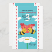 Bijenpaar-feestdagen Kaart (Voorkant / Achterkant)