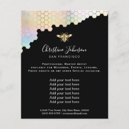 bijenpastelhoningraat op zwarte achtergrond flyer