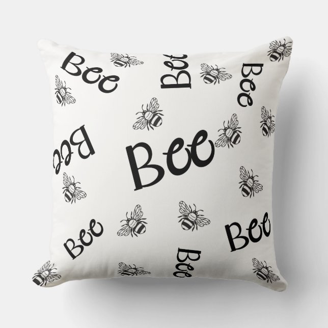 bijenpatronen vliegen overal rond kussen (Voorkant)