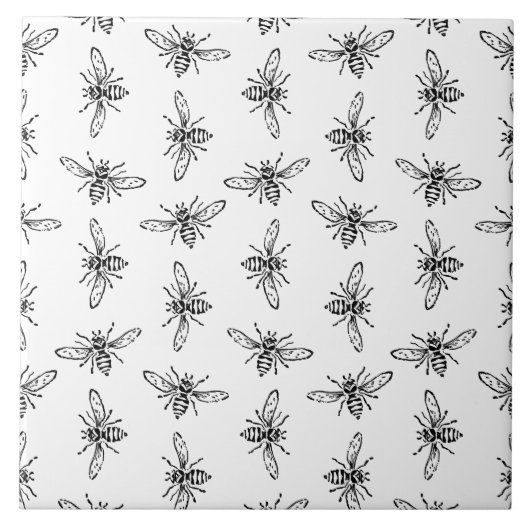  bijenpatroon KLANT ACHTERGROND KLEUR Tegeltje (Voorkant)