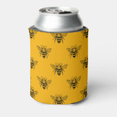  bijenpatroon, zwart geel. blikjeskoeler (Blikje Achterkant)