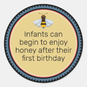 Bijenpictogram Honing Baby — zwart Ronde Sticker