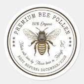 Bijenpollen inblikken sticker met  bij (Voorkant)